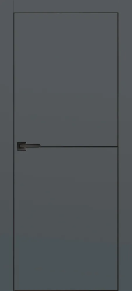 Фото Межкомнатная дверь PX-19 черная кромка с 4-х ст. Графит матовый